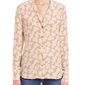 Equipment Heart Tan/Blush Blouse size S/P